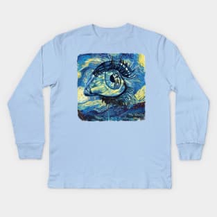 Vision Van Gogh Style Kids Long Sleeve T-Shirt